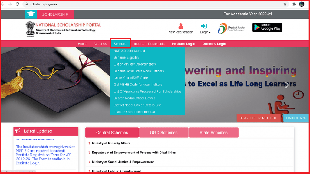 NSP portal, NSP login 2020, NSP login 2018-19, NSP scholarship 2020, NSP login 2020-21, NSP 2020, National scholarship portal 2019-20, Scholarship portal login,