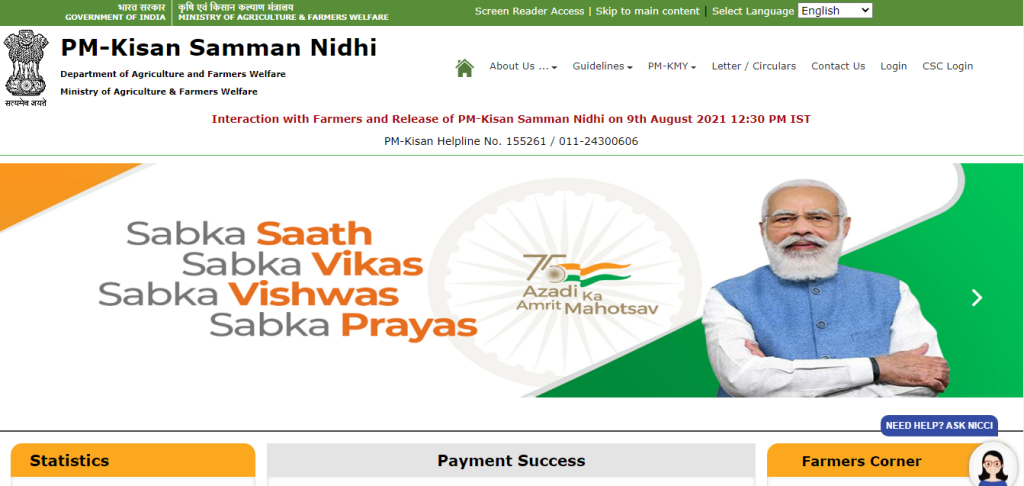 www.pmkisan.gov.in