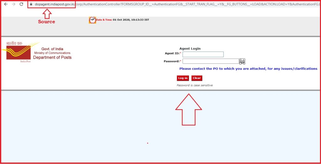 Indiapost Agent Login