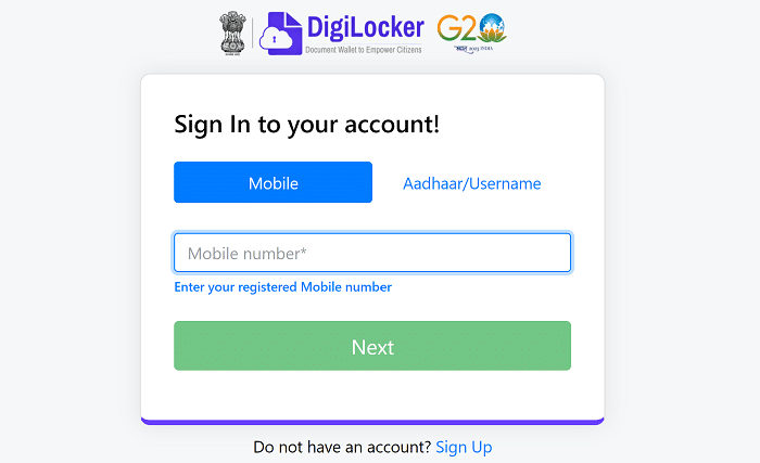 Digital Locker Login
