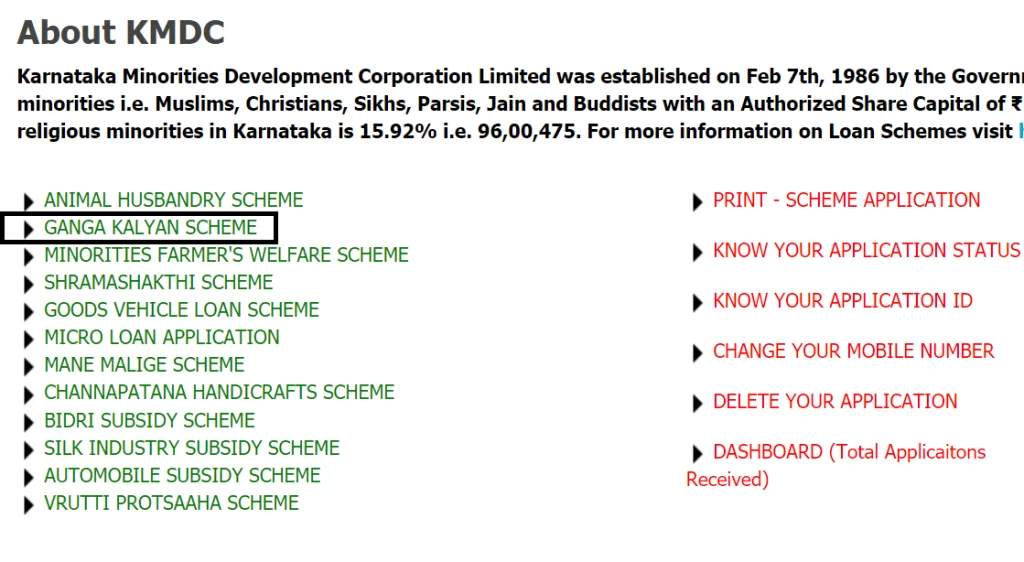 Karnataka Ganga Kalyana Scheme