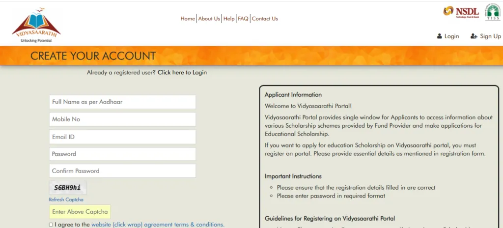 Vidyasaarathi Scholarship