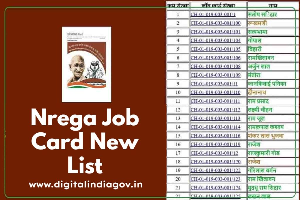 Nrega Job Card New List